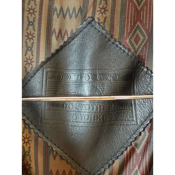 Roundtree & Yorke Vintage Leather Jacket Men's Size Large Black Full Zip Moto - Picture 6 of 7